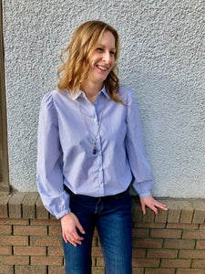 The Perfect Blue Pin Stripe Work Shirt. At Fits to a T, BC, Canada