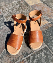 Load image into Gallery viewer, Adrianna Camel Wedge Espadrille Sandal, Fits to a T, BC Canada
