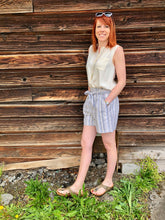 Load image into Gallery viewer, Linen Stripe Shorts with Tie Belt, Fits to a T, BC, Canada
