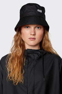 'Rains' Waterproof Bucket Hat: BLACK