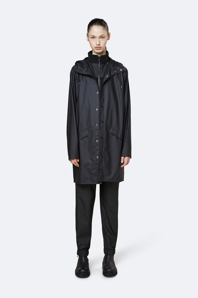 LONG 'Rains' Waterproof Jacket: BLACK