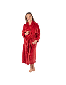 Embossed Plush Robes : Red or Navy