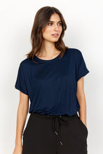 Load image into Gallery viewer, Marica Crew Short Sleeve Top - Bright blue &amp; Dusty Green
